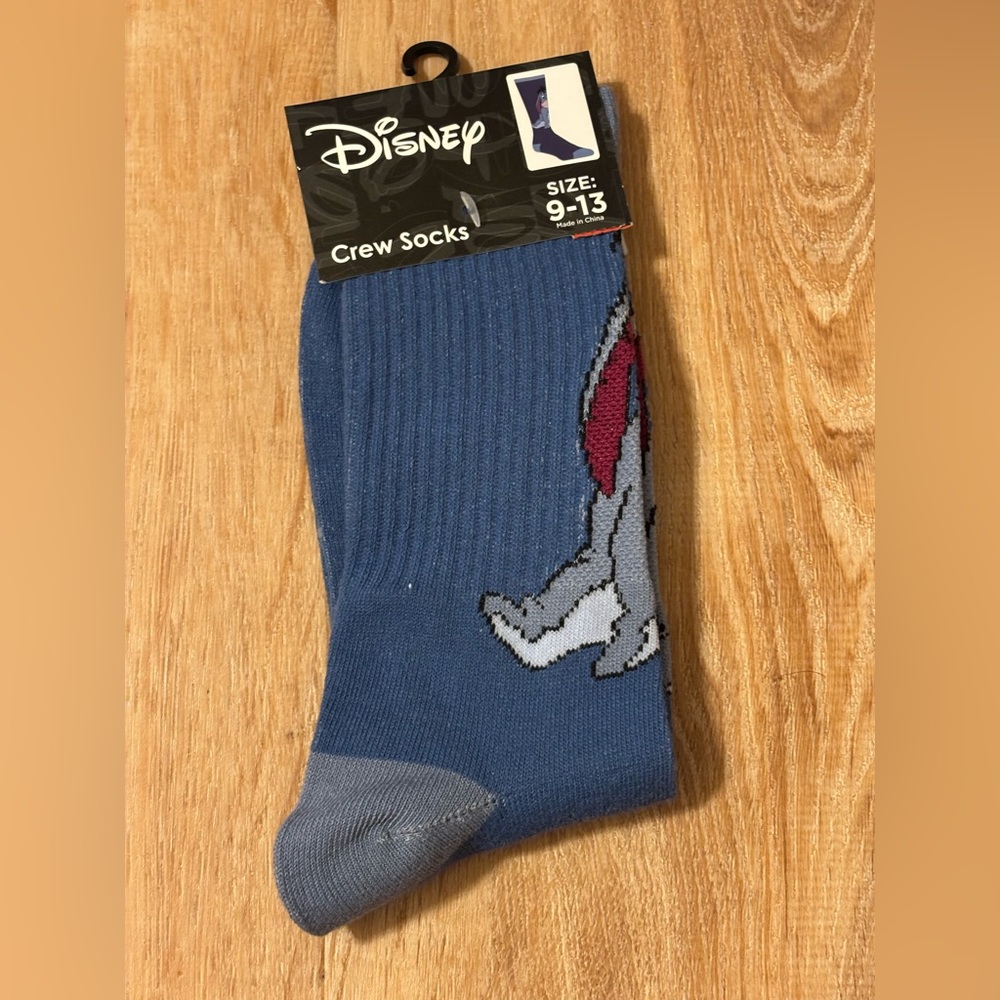 Disney Eeyore Casual Crew Socks - Blue and Gray Shoe 9-13 **2 for 20**